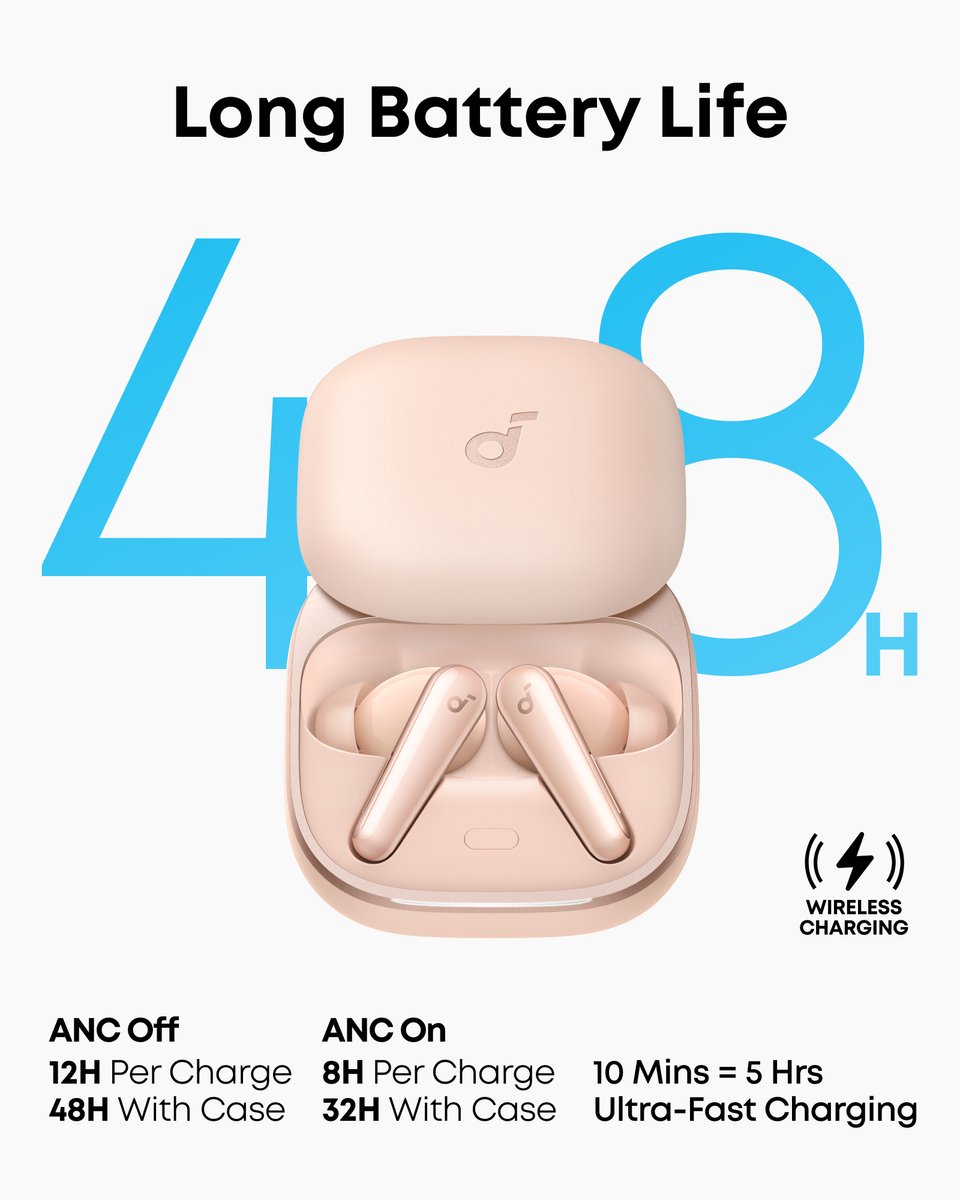 soundcore Liberty 5 by Anker - Draadloze oordoppen met noise-cancelling - 2x sterkere stemonderdrukking - Realtime adaptieve noise canceling - Snelladen - Dolby Audio - Heldere gesprekken met 6 microfoons en AI - Lange batterijduur thumbnail 4