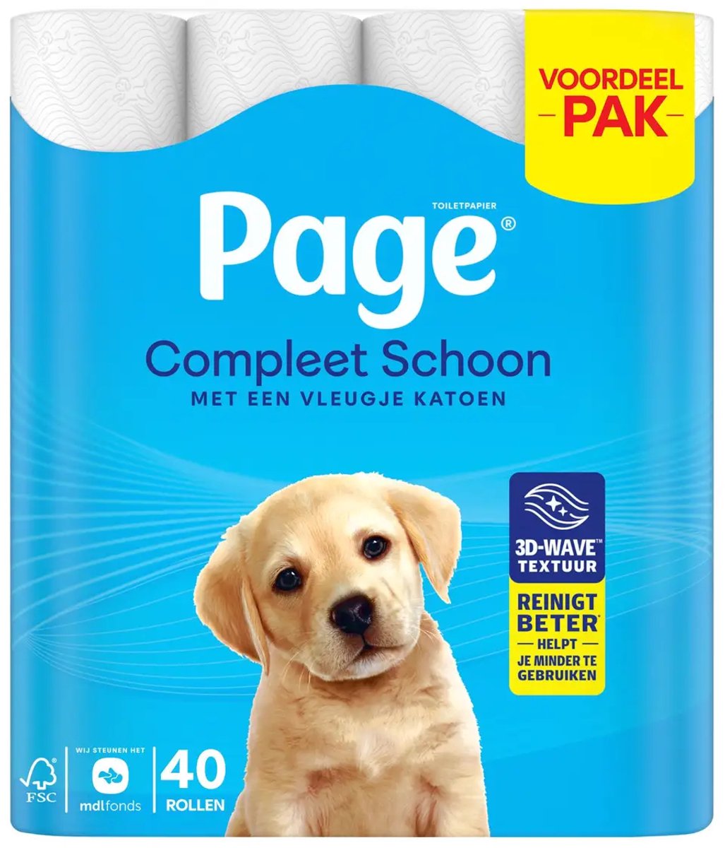 Page toiletpapier - 40 rollen - Compleet Schoon wc papier - met een vleugje katoen