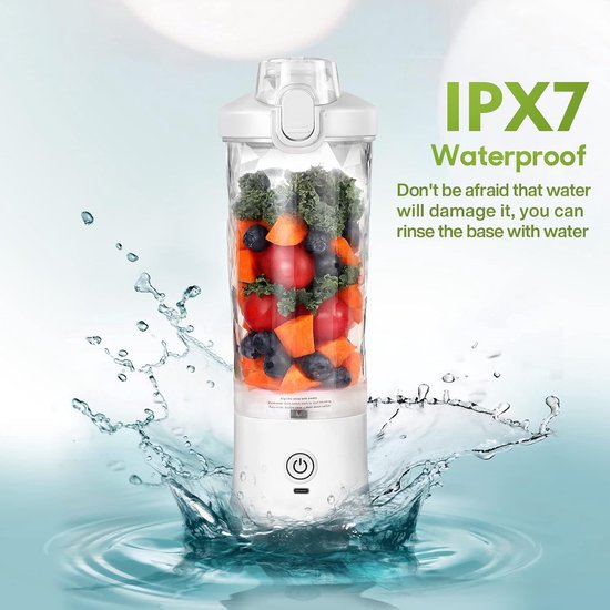 20oz draagbare blender voor shakes en smoothies, 4000mAh elektrische sapcentrifuge, smoothie blender met BPA-vrij en IP67 waterdicht, USB Fresh Juice Blender van Fresh Juice Blender — afbeelding 4