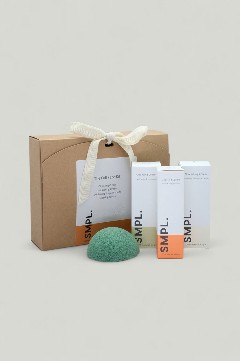 SMPL De Care kit VEGAN & NATUURLIJK -Luxe verzorgingsset voor een gezonde huid-  5 Full Size Producten