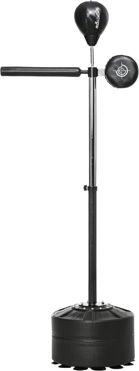 SPORTNOW Reflex Bag Staal, Kunstleer 80,5L x 48B x 163-205H cm Zwart