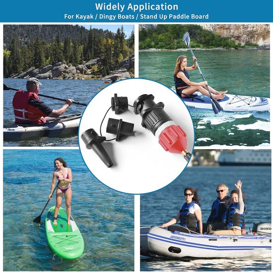 Multifunctionele SUP-pompadapters voor Kajak, Paddleboard en Kano - Luchtventielomvormer in Oranje van Merkloos — afbeelding 4