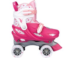 Nijdam Rolschaatsen Verstelbaar Feather Drops - Roze - Maat 25-28