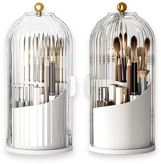 Ainy - Make up organizer wit transparant 360° draaibaar roterend - waterproof & stofdicht cosmetica opbergbox - elegante decoratie voor slaapkamer. Geschikt voor nagellak accessoires, parfum of makeup kwasten. Kerst cadeau