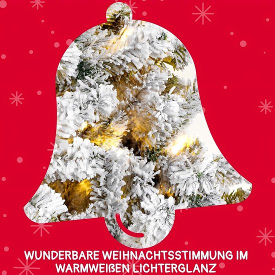 6/7ft 1 minuut pop-up kerstboom met licht, opvouwbare kerstboom, Arbol De Navidad Plegable, volledig versierde voorverlichte 6/7ft pop-up opvouwbare kerstboom, eenvoudig op te zetten (rood