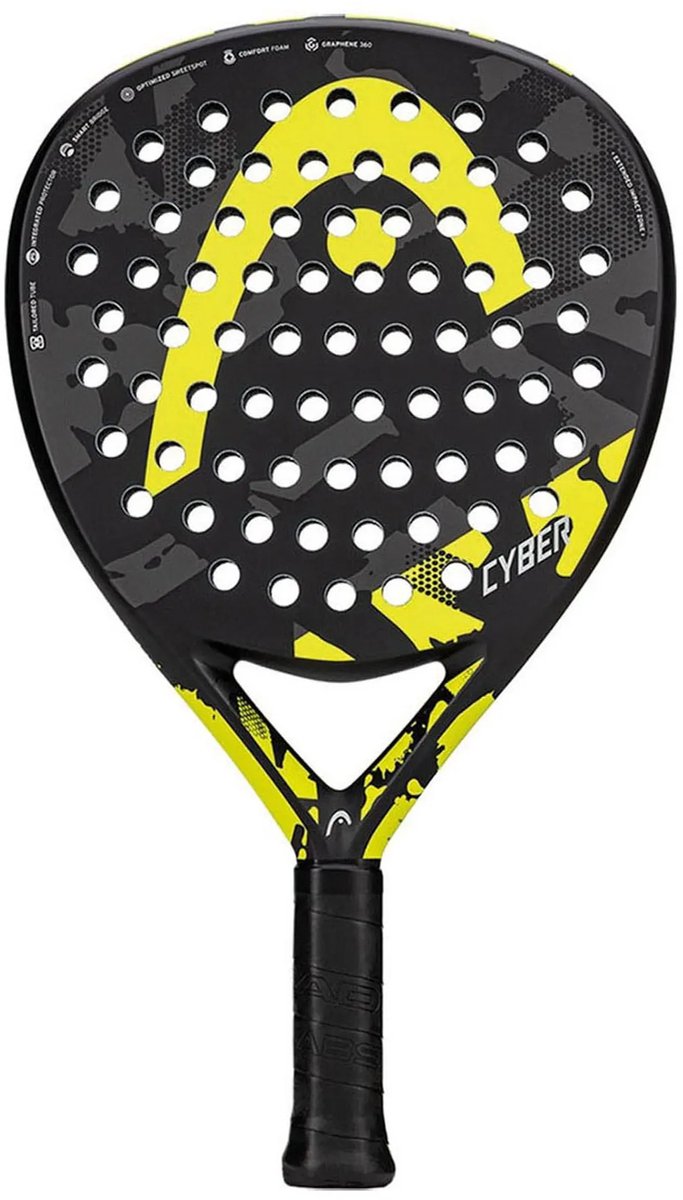 Head Cyber 2025 Padelracket – Allround Druppelvorm – Lichtgewicht 365–375g – Grote Sweet Spot – Voor Beginners & Recreanten Zwart