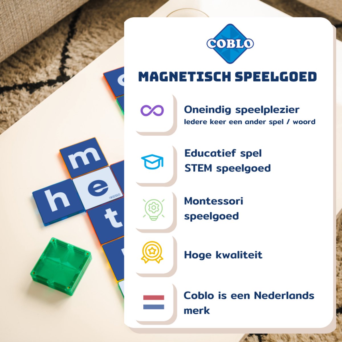 Coblo Magneet Toppers Letters 60 stuks - Magnetische Letters - Magnetisch speelgoed - Educatief speelgoed - Cadeau kind - Speelgoed 3 jaar t/m 12 jaar — afbeelding 10