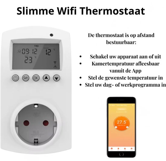 Thermostaat Stekker – WiFi Plugin – Stopcontact – Slimme ...