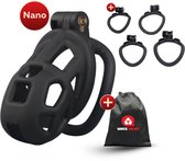 Quick Relief Elite Lock™ Nano - Chastity cage - Kuisheidskooi met 4 ringmaten - Kuisheidskooi voor Mannen - Sissy - BDSM - Cock Cage - Zwart