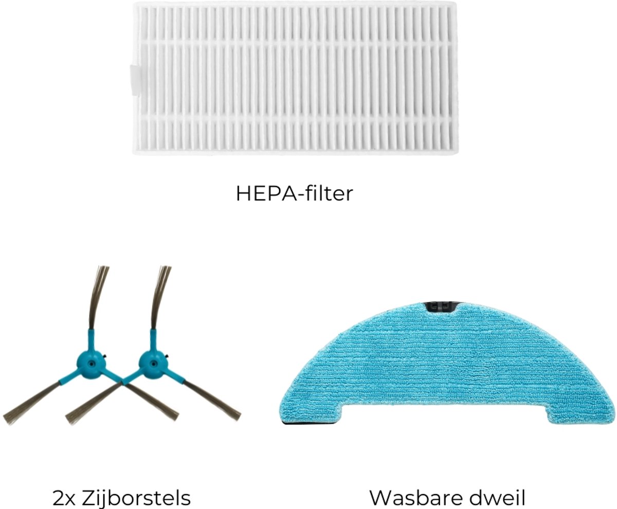 Vera Onderhoudskit: HEPA-filter, Zijborstels en Wasbare Dweil