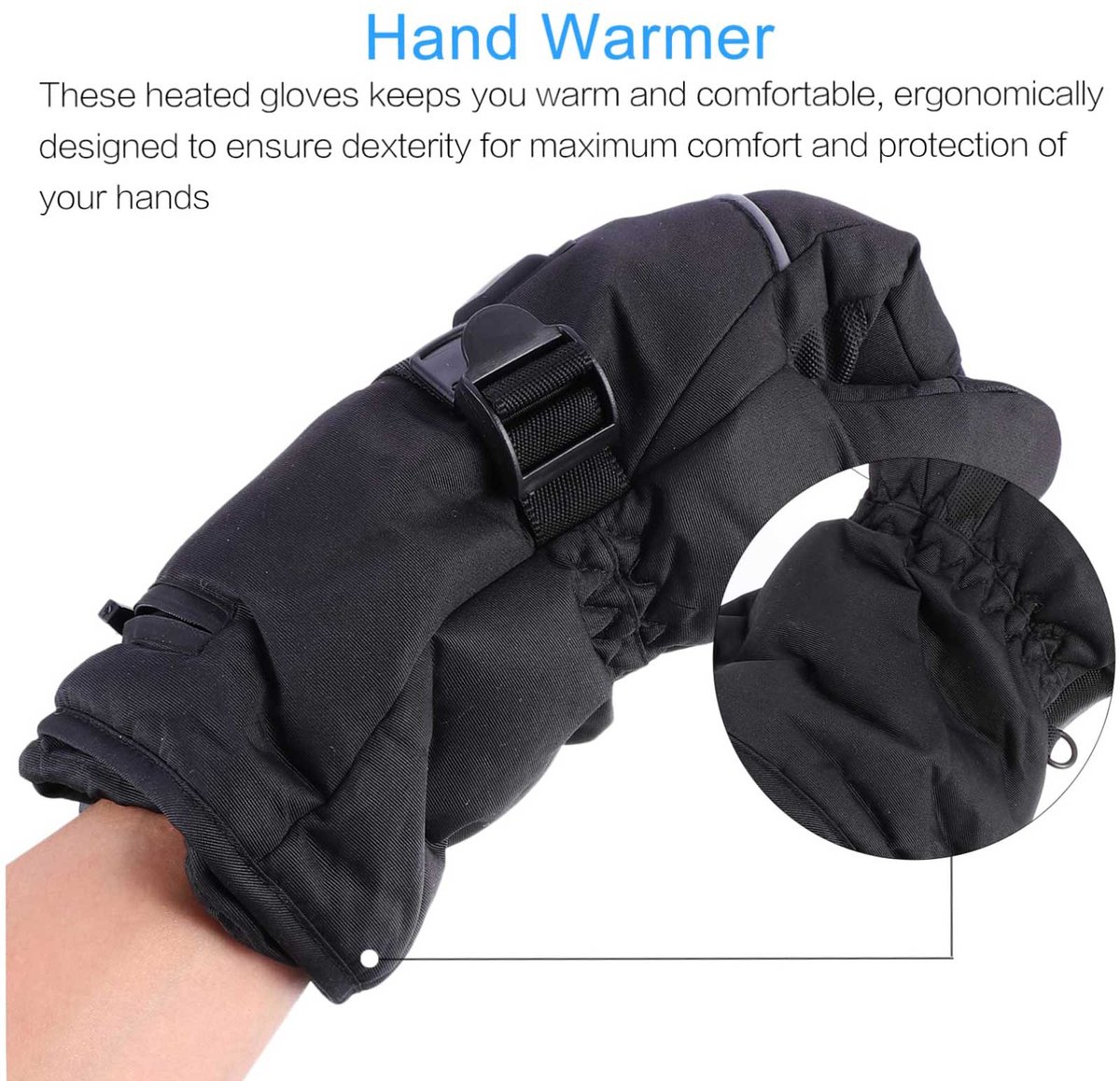 1 paar verwarmde handschoenen - elektrisch verwarmde winterhandschoenen - ski- en bergbeklimmingshandschoenen - winddicht en waterdicht - drie temperatuurstanden - geschikt voor fietsen, bergbeklimmen, skiën en wandelen - zwart — cadeau in Sport & Outdoor - foto 8