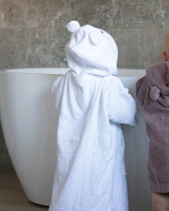 Bobbé - Kinderbadjas met rits - Wit - Maat 1-2 van Bobbé — afbeelding 3