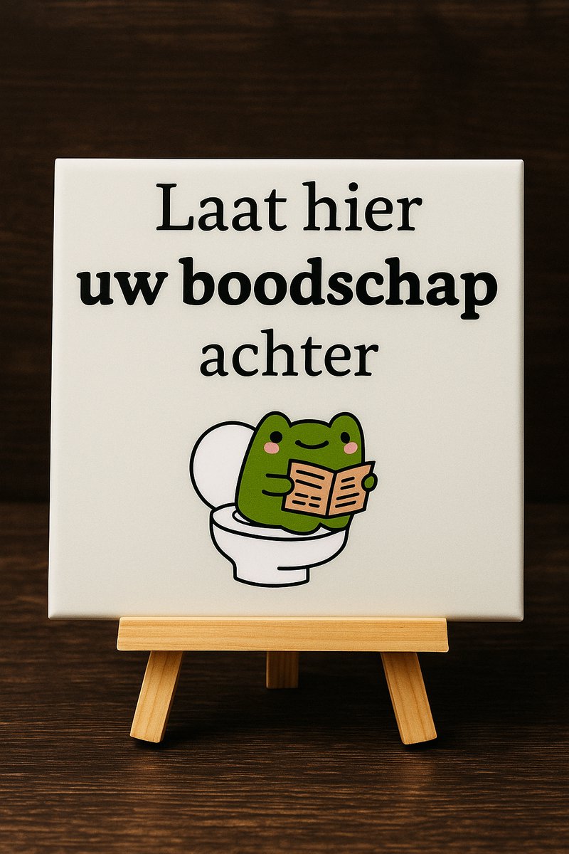 Plot-Twister - Tegeltje met tekst - Klein 11x11 cm - Laat hier uw boodschap achter