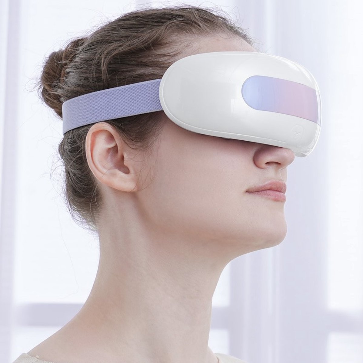 Oogmassage-apparaat met intelligente verwarming, trillingen, stoomverneveling en oogmasker voor oogverzorging en -verzachting, acupressuurmassage en vernevelde verlichting. thumbnail 4