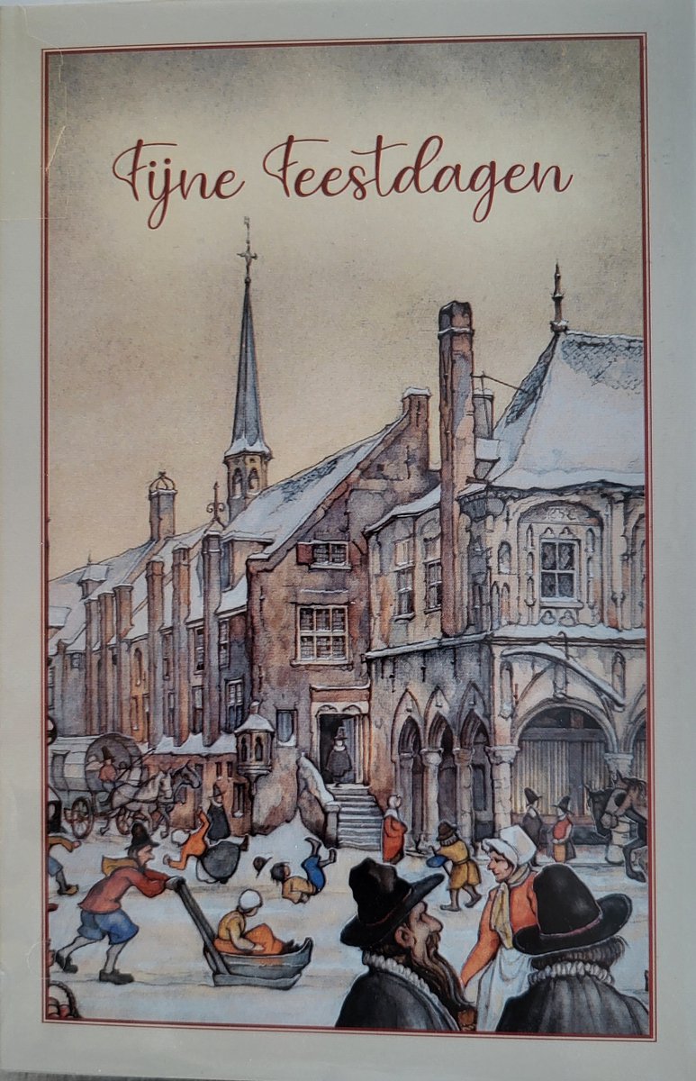 8 Kerstkaarten Anton Pieck Amsterdam kerk - 8 kaarten met enveloppen voor Kerstdagen