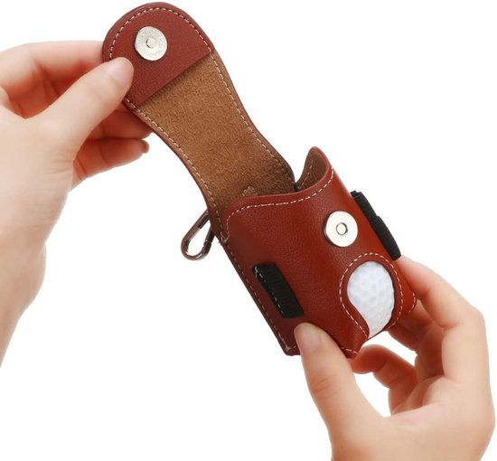 4-delige leren golftas, mini pocket opbergtas, draagbare taille clip met Tee houder, riem tas met collectie clip van Merkloos — afbeelding 4