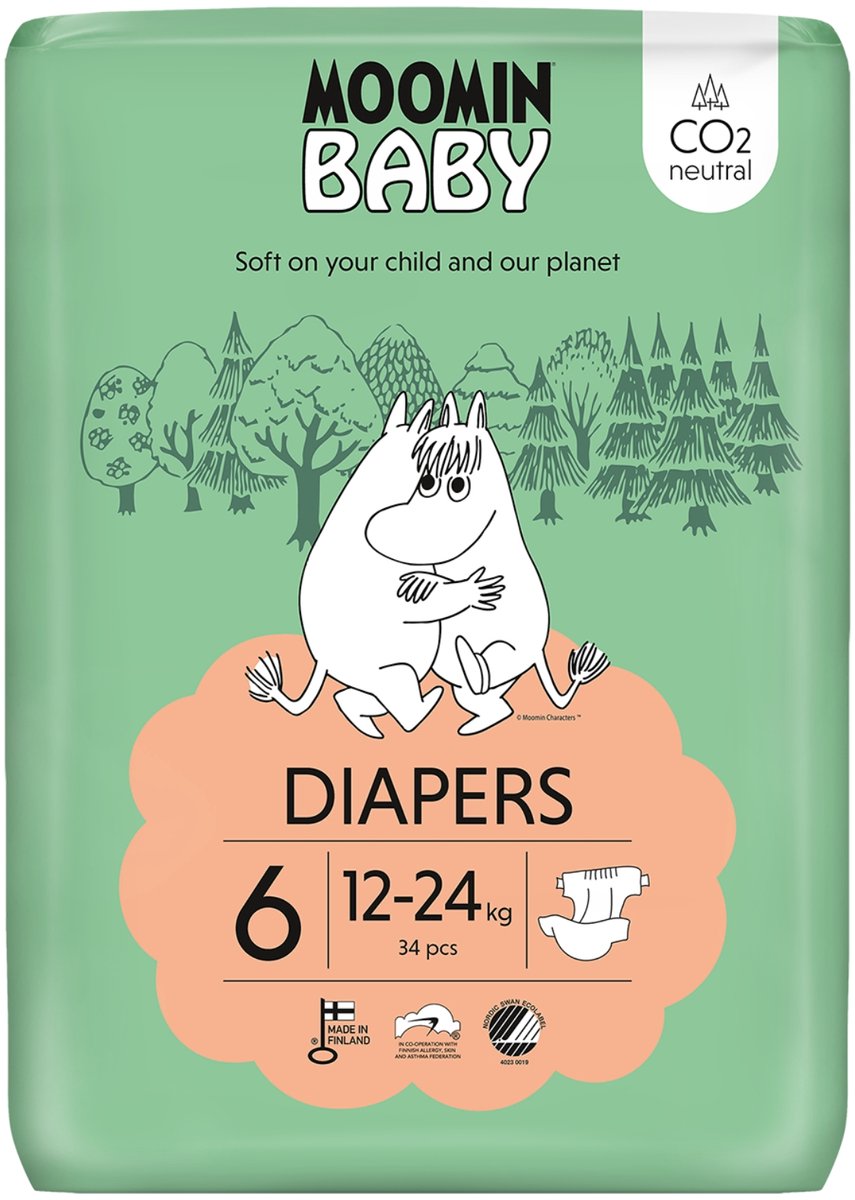 Moomin Baby Eco luiers maat 6 | 34 stuks