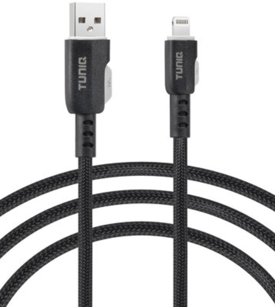 TUNIQ USB-A naar Lightning Kabel 100cm - Snelle oplaadkabel - Zwart