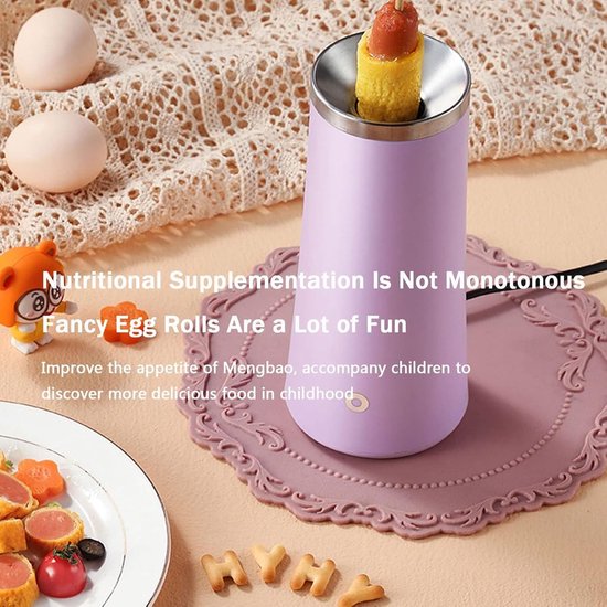 Elektrische Loempia Maker - Omelet Maker, 8 Minuten Koken Automatisch Rijzen & Roestvrij Staal Non Stick, Roerei Maker Eierkoker Worst Machine, Hot Dog Roll Maker Loempia Machine — afbeelding 3