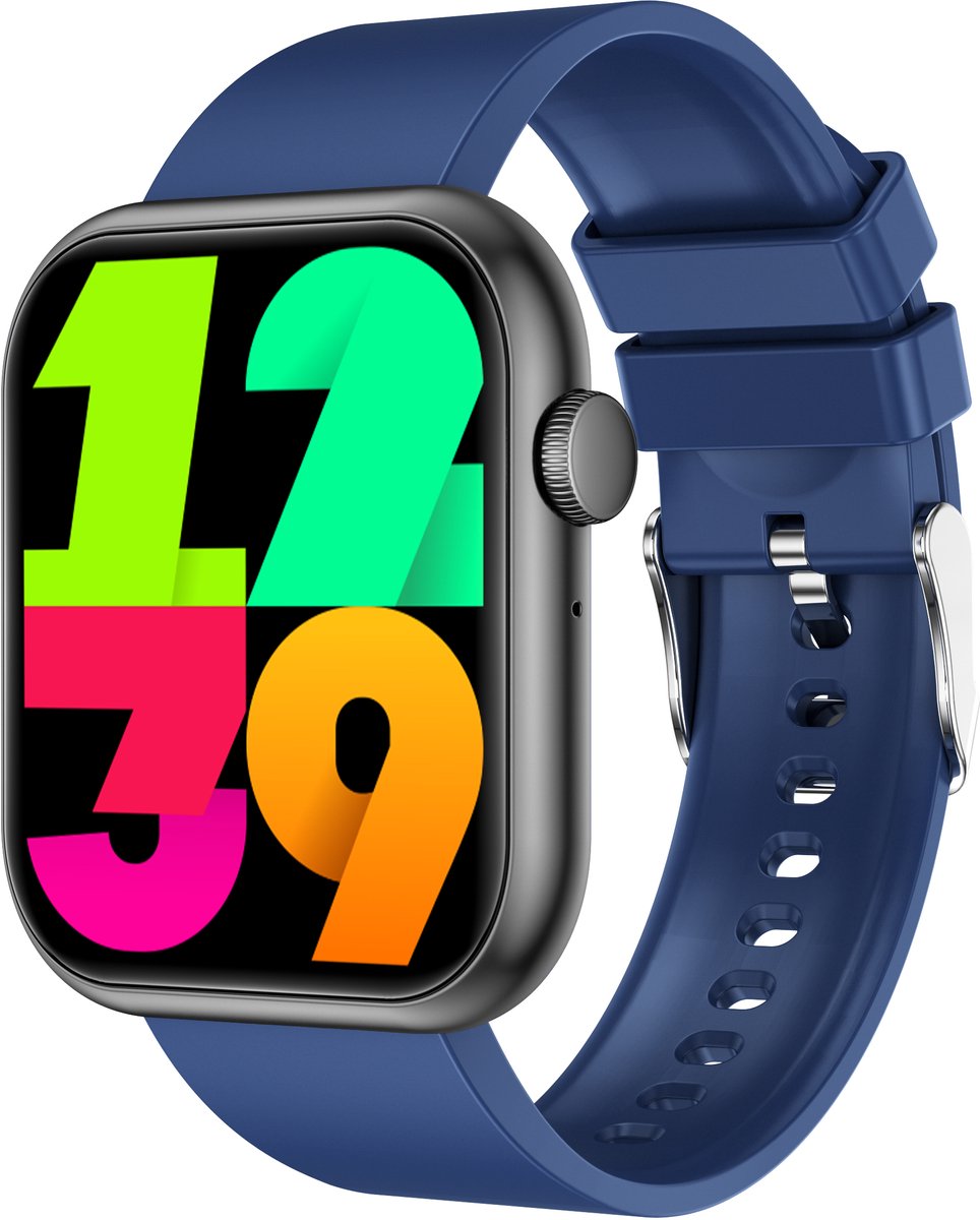 Voltic® Smartwatch Blauw - Dames & Heren Sporthorloge - Android & iOS - Waterdicht Horloge - Sport & Gezondheidstracker - 47mm