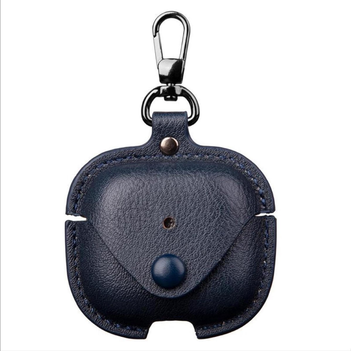 Provento - Zachte PU-lederen beschermhoes met sleutelhanger voor Airpods 4 - Blauw - Beschermhoes voor jongens en meisjes.