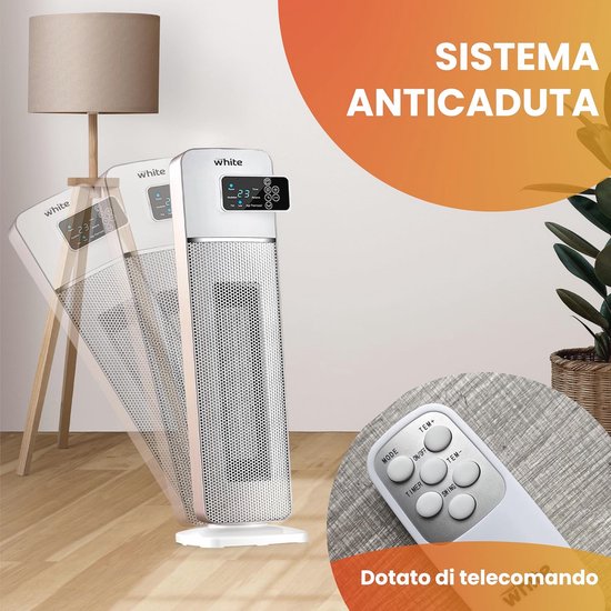 Auronic Convectorkachel - 2000 Watt - Elektrische Kachel - 3 Standen - Ip24 - Badkamer - Wit