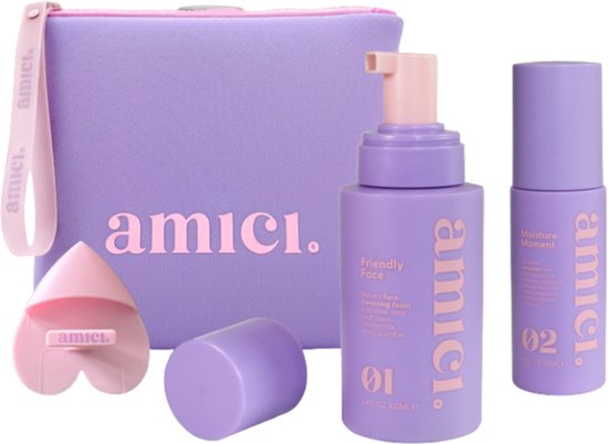 AMICI Skincare Everyday Glow Set – Skincare Set Tieners – Cleanser & Dagcrème – Complete Routine voor Gevoelige Huid – Vegan – Incl. Skinbuffer