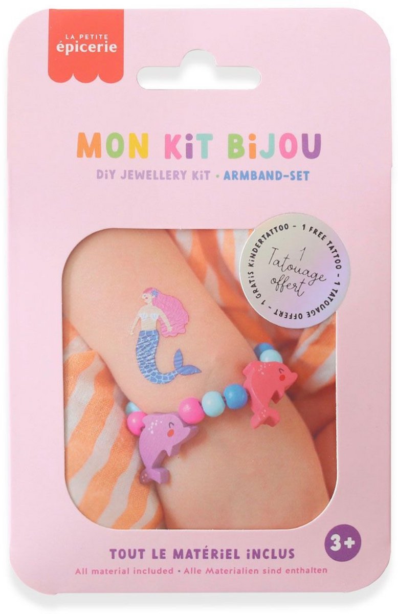 La Petite Epicerie Mijn kindersieradenset - Dolfijnenarmband 20 gr H10xW15.5xL0.4cm Creatieve | Hobbyset | kinderen en volwassenen