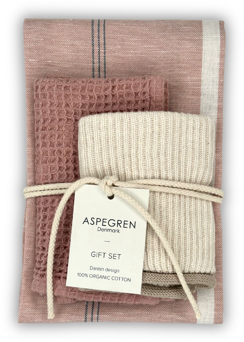 Aspegren Denmark - Giftset - lychee - theedoek/vaatdoekjes