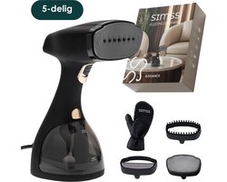 Simss® - Kledingstomer - Krachtige Handstomer voor Kleding en Meubilair - Stoomapparaat met 3 Opzetborstels - Snelle opwarmtijd - Inclusief Warmtebestendige Handschoen - 1500W - 300ml - Steamer - Elegant design - Mat - Zwart