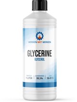 Glycerine 99,5% - Fles 1 liter - Glycerol - Vloeistof