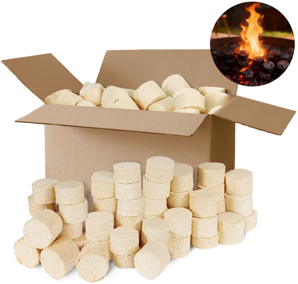 be4nature Houtbriketten 20 kg – Ronde hardhoutbriketten, lange brandduur, schone verbranding, geschikt voor haard en kachel