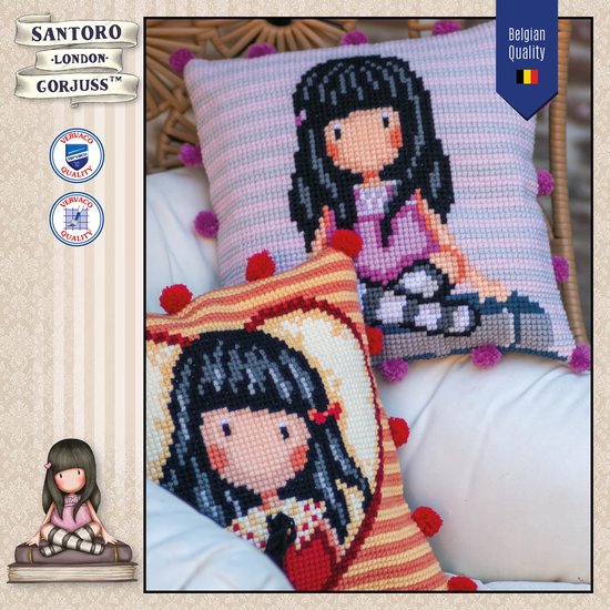 Kit oreiller point de croix Gorjuss Les mots - Vervaco - PN-0187991