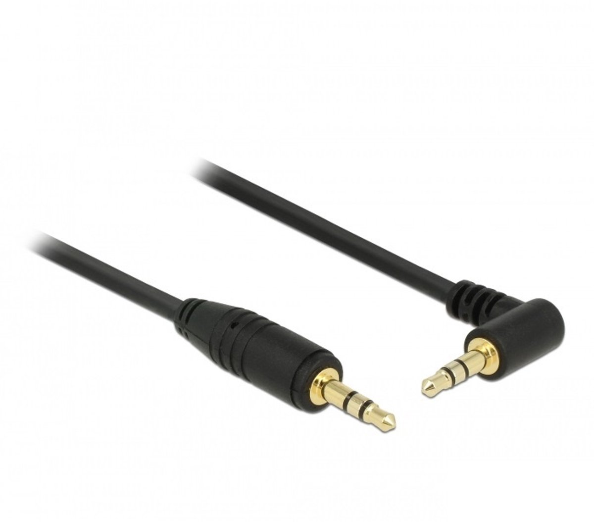 3,5mm Jack stereo audio kabel - haaks - verguld / zwart - 5 meter