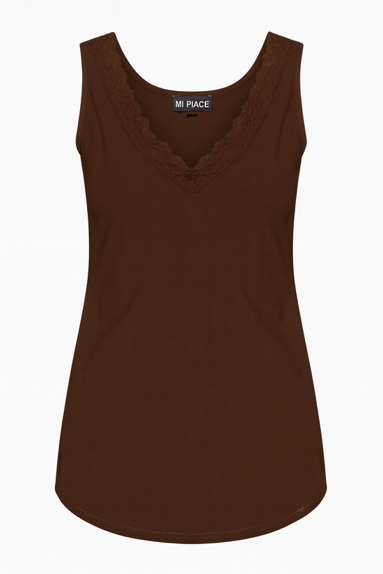 MI PIACE - Travel Top Met Kant 2129 Espresso