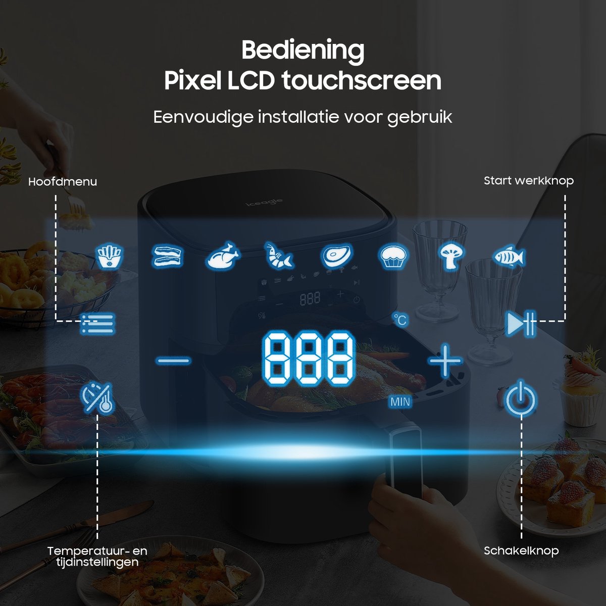 Dewelling XL 625A Airfryer met 2 Lades - afbeelding 3