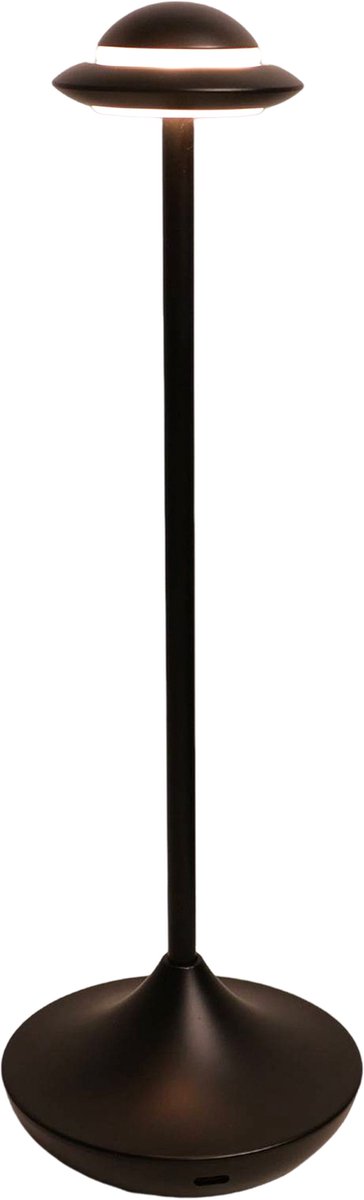 CHIWIN Tafellamp - Oplaadbare LED Tafellamp UFO Design - 3 Kleurtemperaturen Dimbare Staande Lamp - Touch Bediening USB Oplaadbaar - Draadloos Slaapkamer Kantoor Woonkamer Decoratie - 11 x 30.5 cm