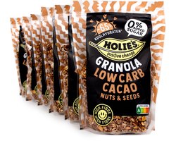 Holie's Granola Low Carb Cacao 6x 350gr - ontbijtgranen - suikervrij - gezond - vegan