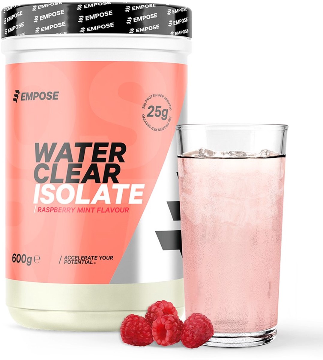 Empose Nutrition - Proteine Ranja - Water Clear Isolate - Whey protein - Proteine poeder - Suikervrij/Vetvrij - Raspberry Mint
