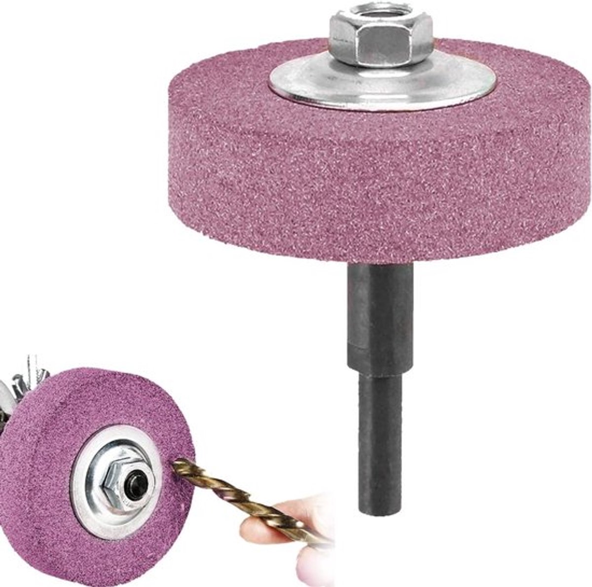 Slijpwiel Adapter Polijstwiel voor Boormachine - Ronde Buffing Slijpwiel - Slijpschijf - Metaal Slijpkop - Licht Rood - 75 mm OD 12 mm ID
