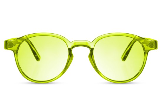 2544 Dames & Heren Zonnebril | Trendy Dames Eyewear | Heren bril |brillen | zonnebril | Zonnebril - Groen Montuur - Lichte Glazen - Bril | Sunglasses | Festival Bril | Transparante Bril – Groen /Geel Frame – Gele Lens | + Brillen sleeve & Brillendoek — afbeelding 3