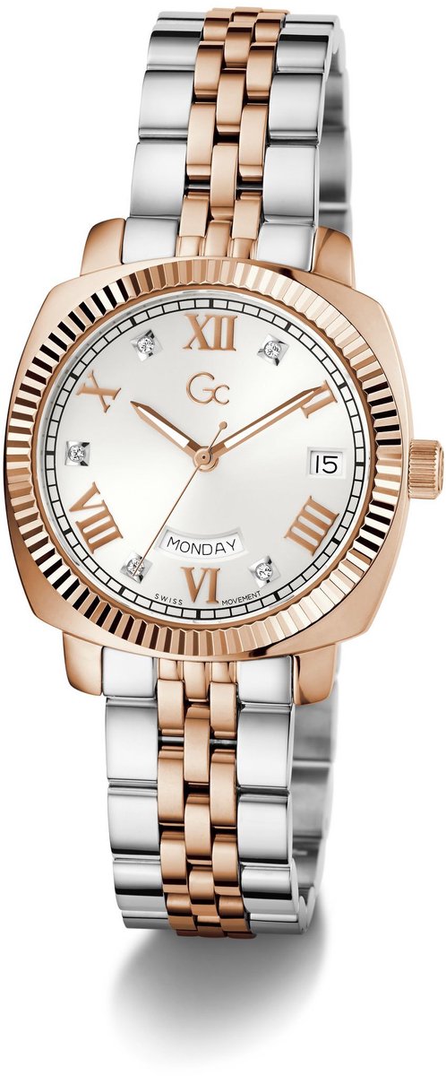 Gc Gc Flair Coussin Lady Kwarts Analoog Horloge Roségouden Toon Case: 100% Stainless Steel | Armband: 100% Stainless Steel 34 Z44001L7MF, Z44002L9MF, Z44003L1MF