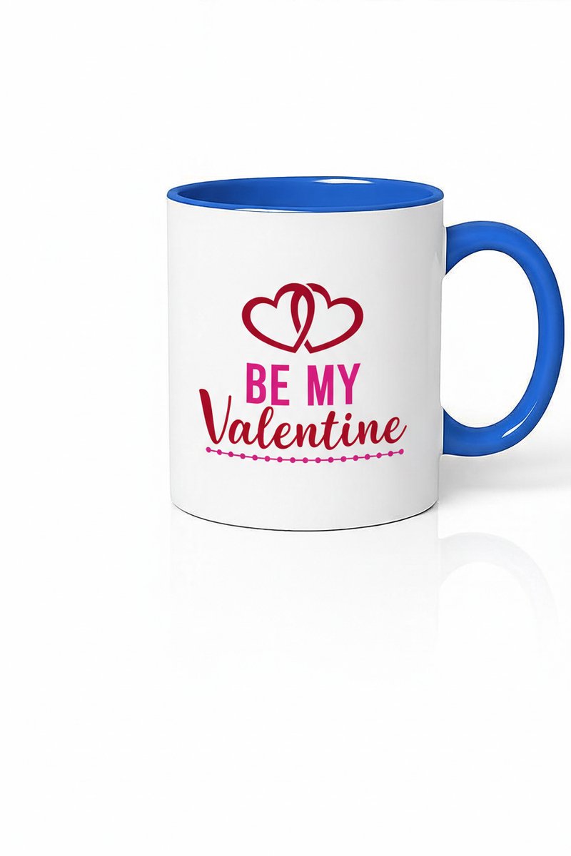 Valentijnsdag Mok "Be My Valentine" met Harten - Romantisch Cadeau