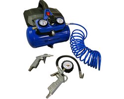 Borg 6 liter Silent - Olievrije - Compressor + 3 delig luchtset - 550 watt - 59 Db - Stille Compressor - Montage compressor -