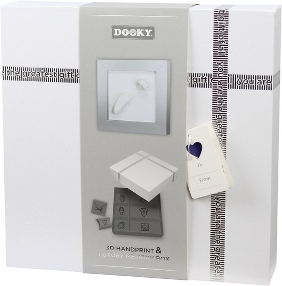 Dooky Gift handafdruk 3D Deluxe - Zilver frame - 3D hand en voet afdruk - Inclusief memory box van Dooky — afbeelding 2