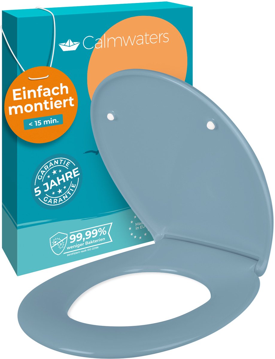 Calmwaters Original - WC-bril - Bermuda Blauw - Duroplast - Softclose - Afneembaar