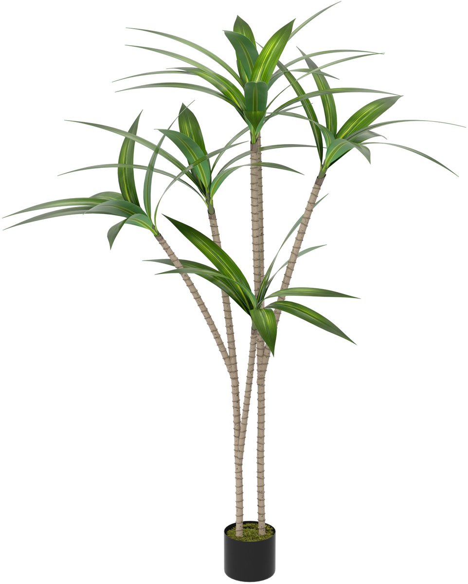 Aufun 180cm Kunstplant Ficusboom Kunstplanten met Natuurlijke Houten Stam Voor Woonkamer Slaapkamer Kantoordecoratie