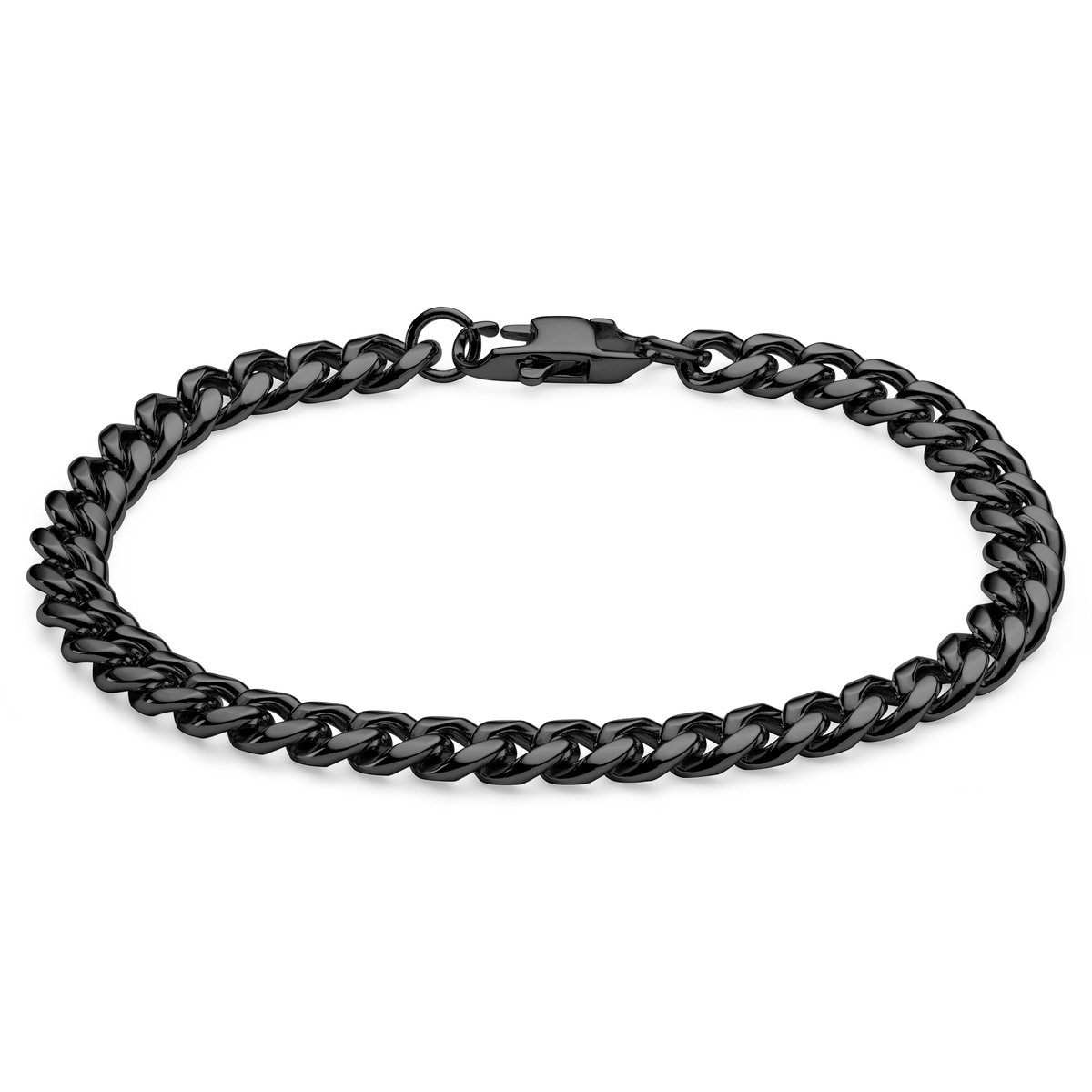 6 mm Zwarte Ketting Armband
