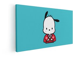 Artaza Canvas Schilderij Hond Kimono - 60x30 cm - Wanddecoratie Kinderkamer - Muurdecoratie Sanrio Pochacco - Schilderijen Op Canvas Japan