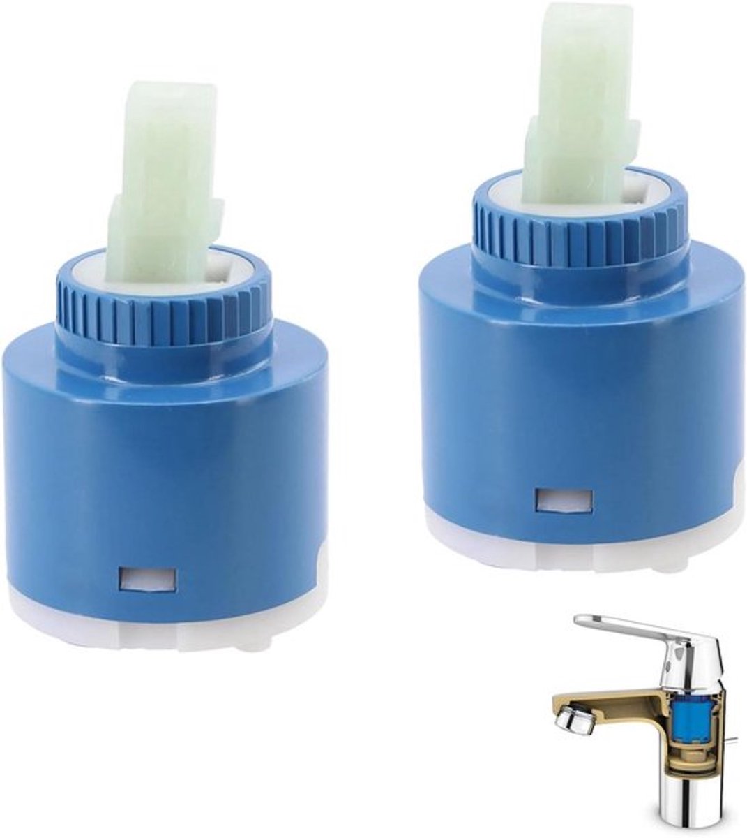 Keramische cartridge 35 mm voor eenhandsarmaturen - Vervangingspatroon wastafel, douche, badkuip